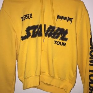 Cropped yellow tour hoodie